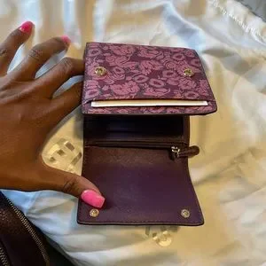 Used royal purple soft leather Michael Kors backpack and purple floral wallet Michael Kors Women main image 4